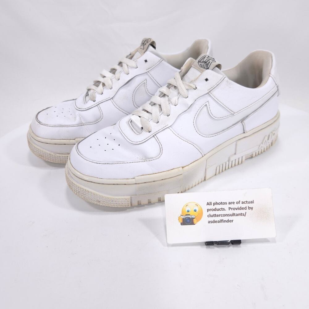 Nike Air Force 1 Pixel Lace Up Athletic Shoe Womens Size 9 CK6649-100 White